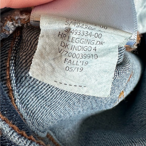 Gap Jeans High Rise Denim Legging Dark Indigo Stretch Jeans Raw Hem SZ 2/26 - Picture 10 of 16